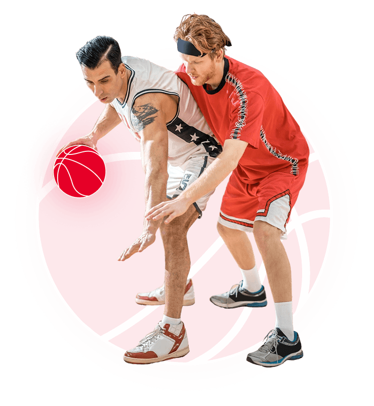 Basketball action shot