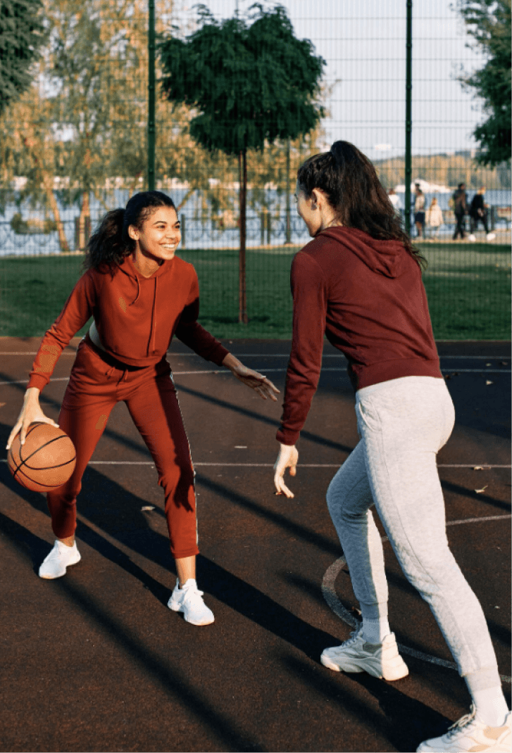 Basketball action shot